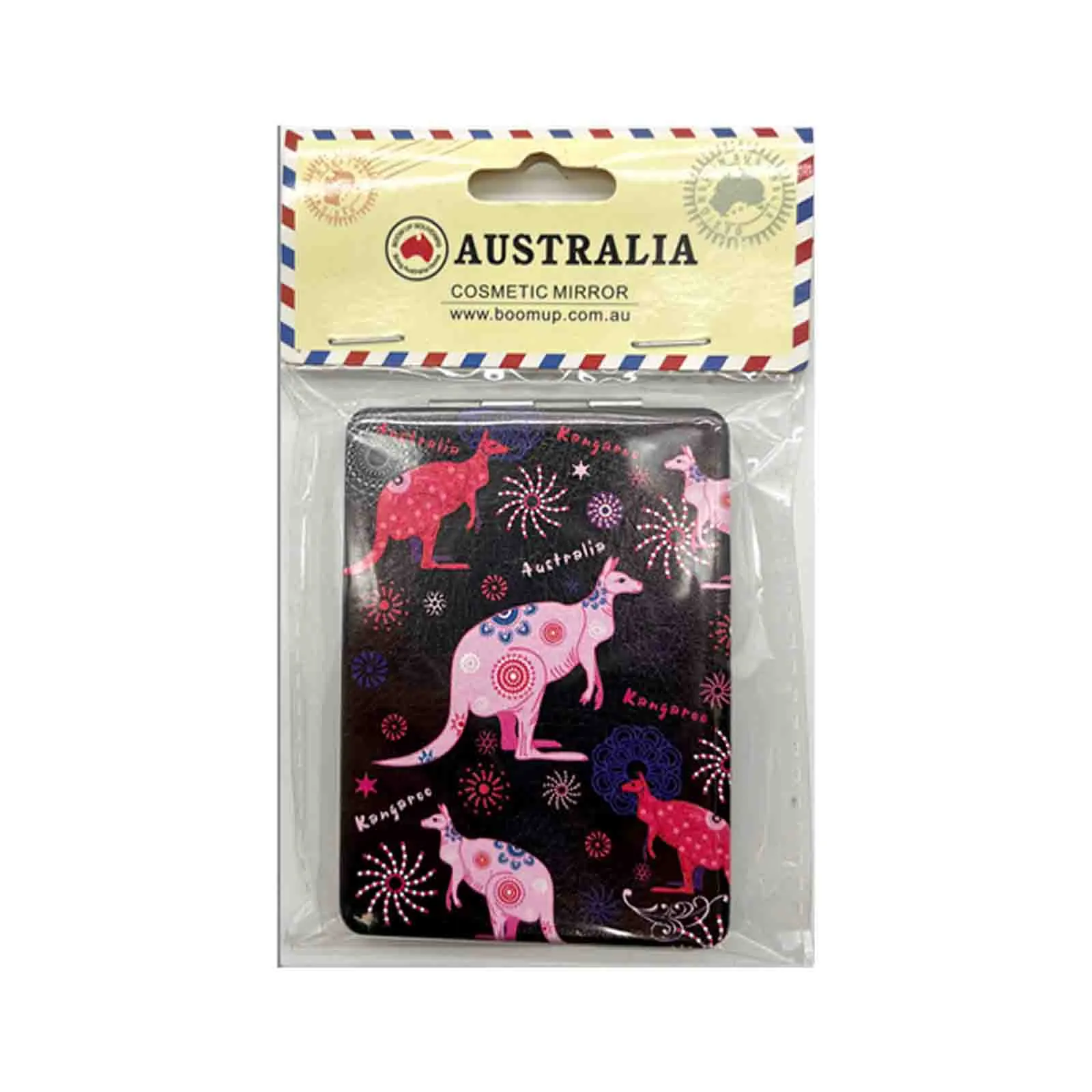 Cosmetic Mirror Rectangle Aboriginal Kangaroos