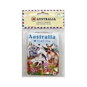 Cosmetic Mirror Rectangle Australian Wildlife Blue