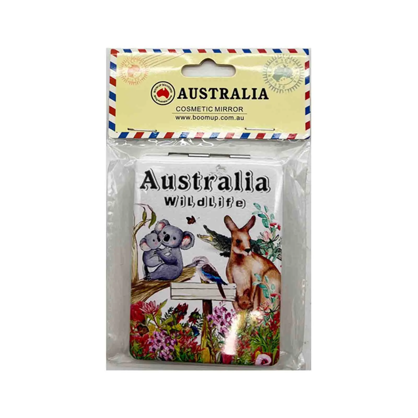 Cosmetic Mirror Rectangle Australian Wildlife White