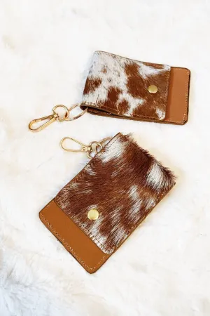 Cow Hide Wallet Keychain