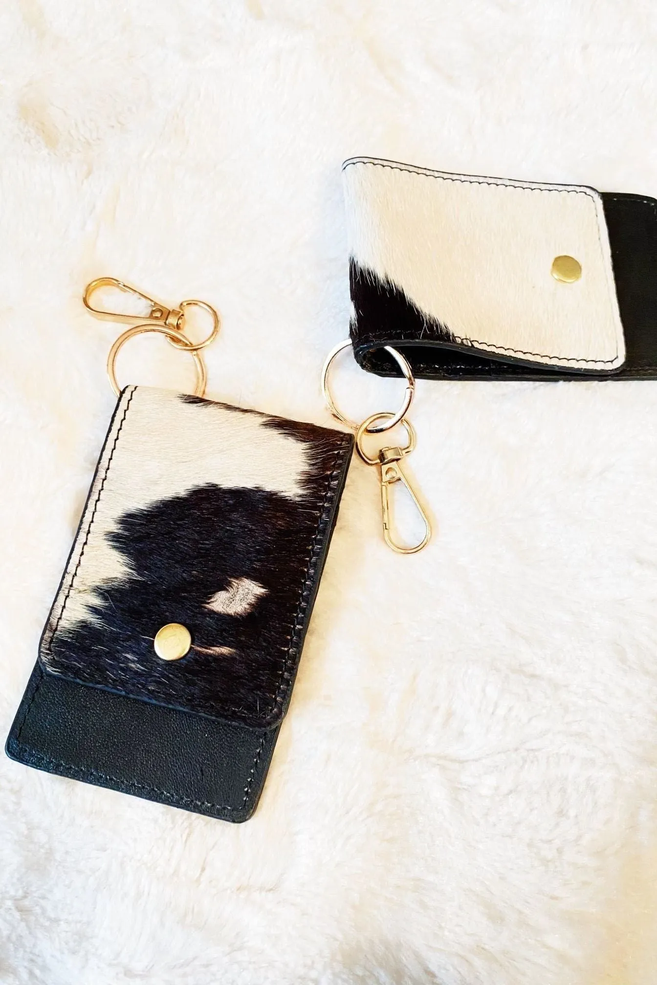 Cow Hide Wallet Keychain