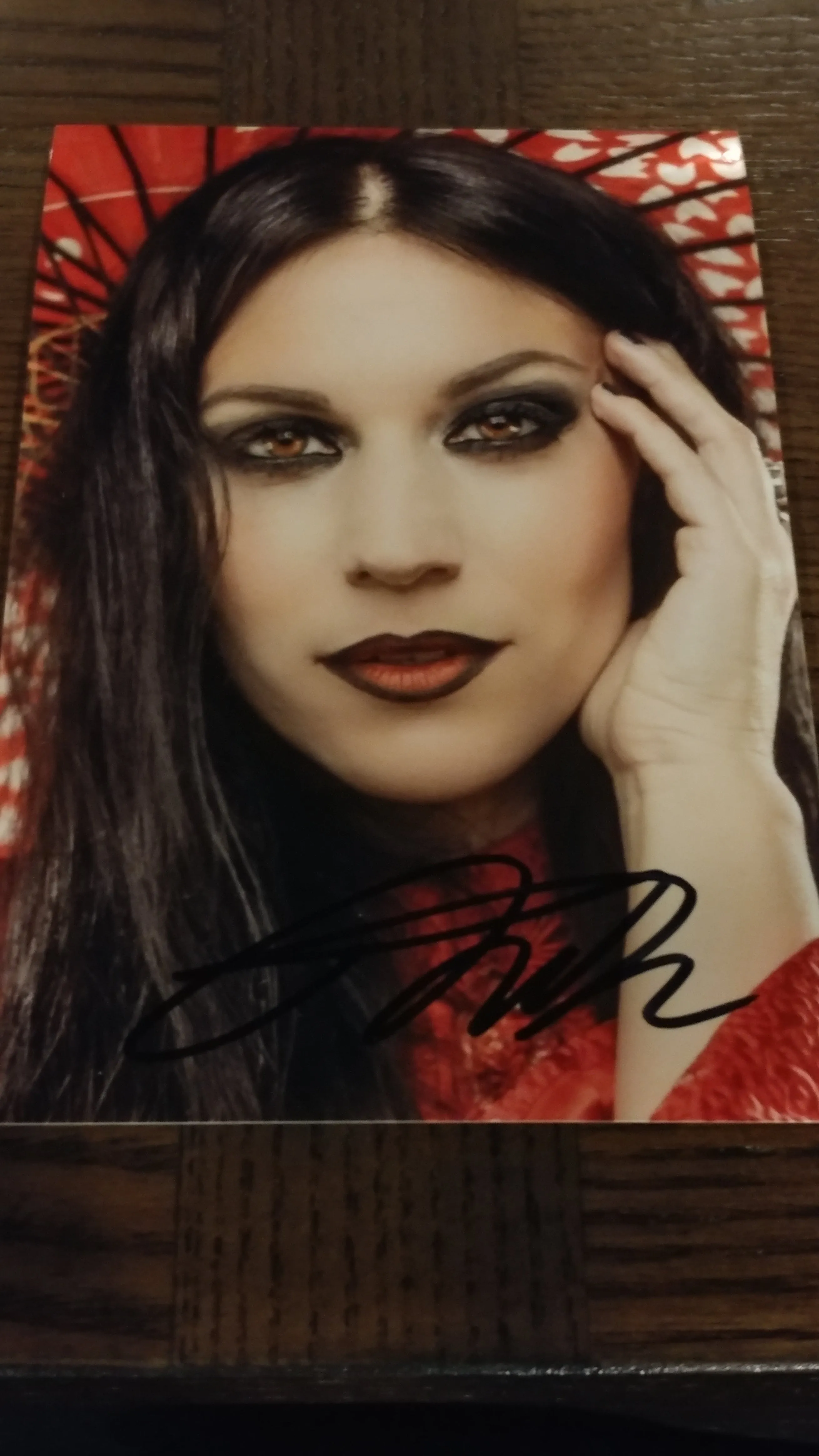 Cristina Scabbia - Red - Signed Limited Edition Metallic 4x6 Print