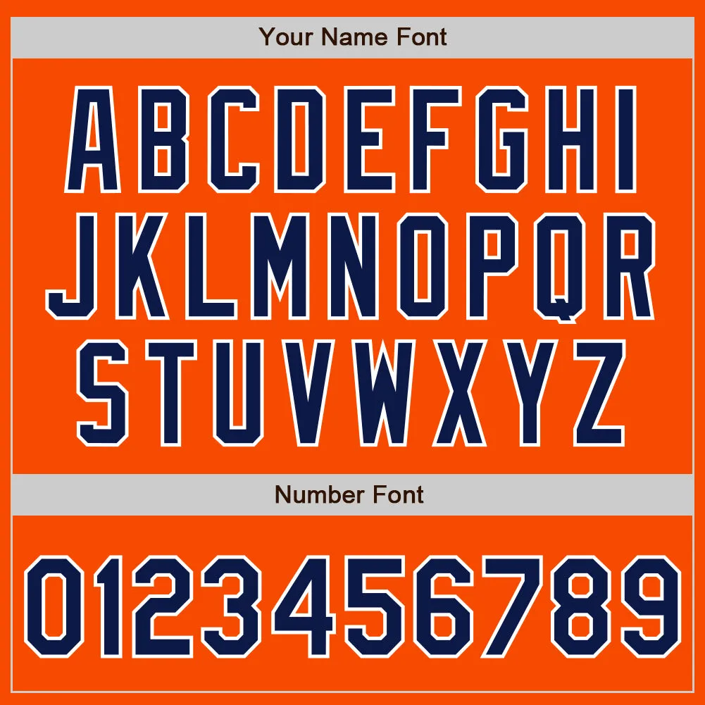 Custom Orange Navy-White Authentic Two Tone Baseball Jersey