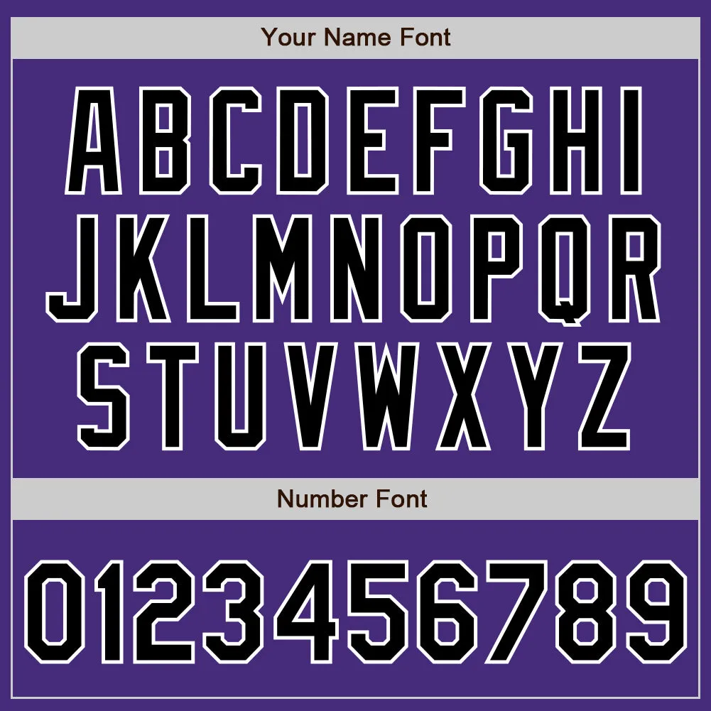 Custom Purple Black-White Authentic Two Tone Baseball Jersey