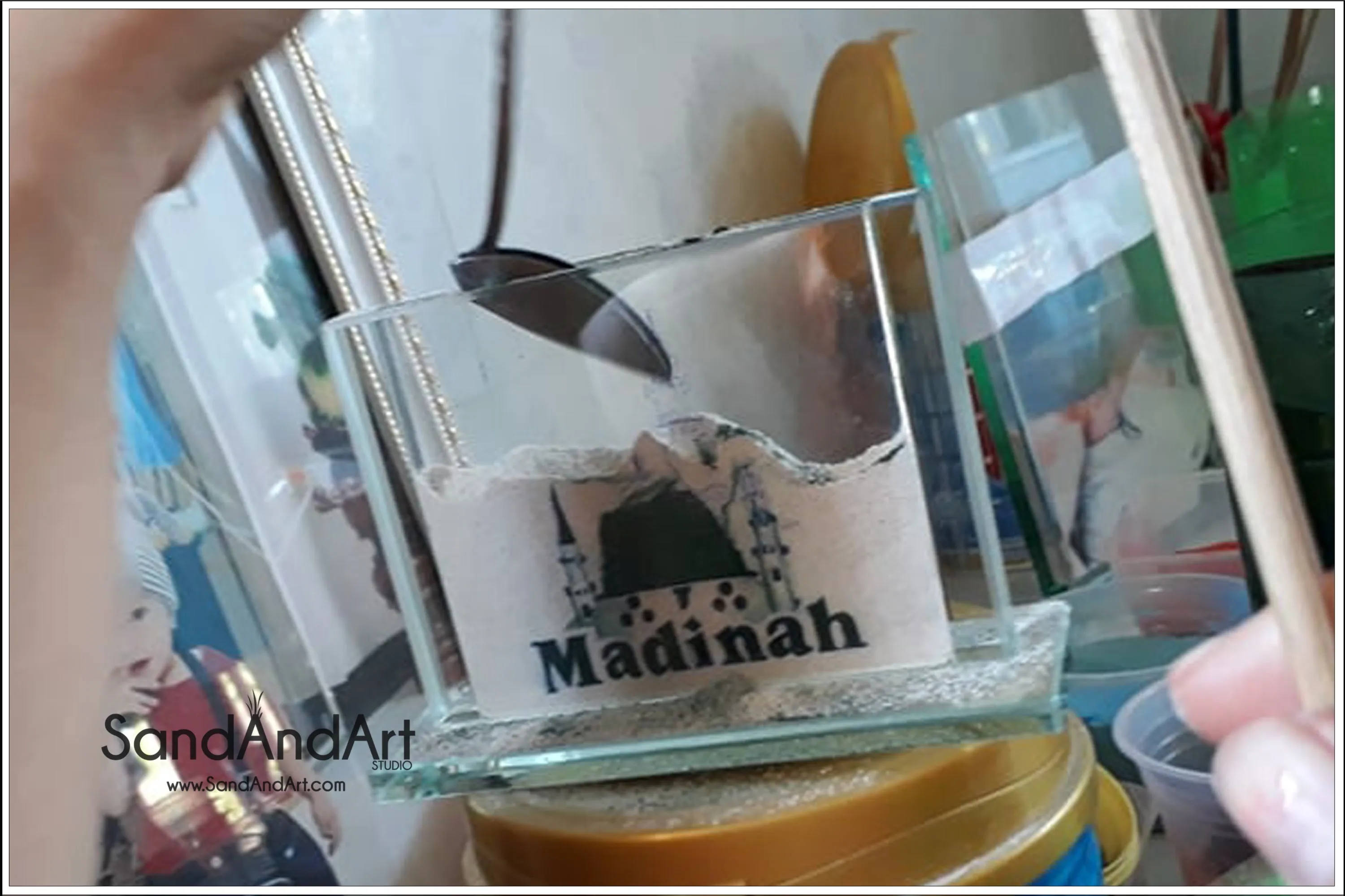 Custom Your Photos into Glass Vase by Sand  | Sand Portrait | SAND ART | (Small Size)