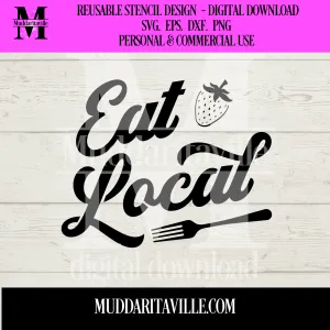 D0026 Eat Local Tote 1 ... Digital Download