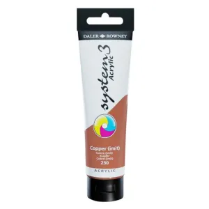 Daler Rowney System3 Acrylic Paint- 150ml tube -	Copper (Hue)
