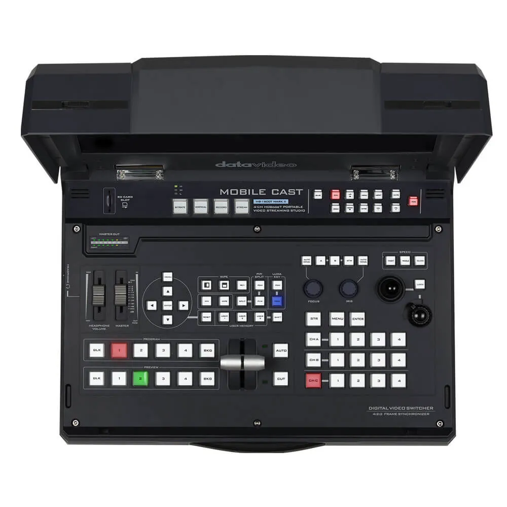 Datavideo HS-1600T Mark II 4-Channel HD/SD HDBaseT Portable Video Streaming Studio