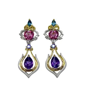 Denny Wong Designer Colored Gemstone & Diamond Earrings