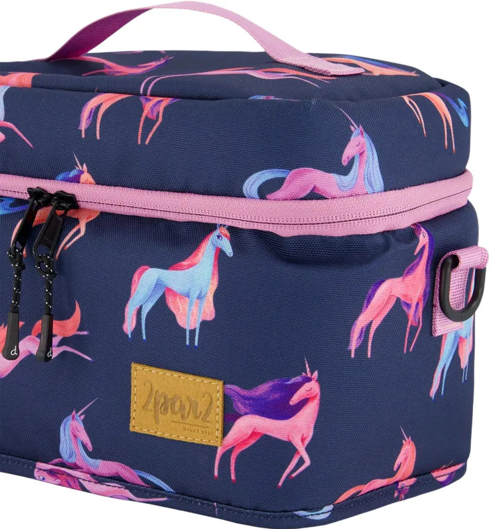 deux par deux Printed Lunch Box - Navy Blue Unicorn