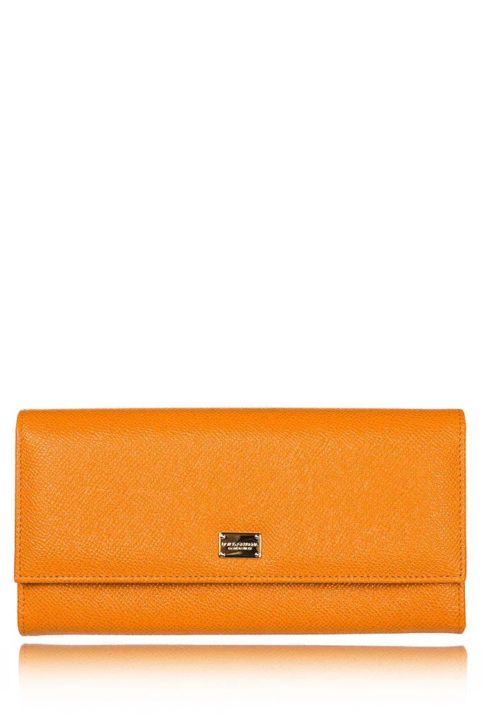 DOLCE & GABBANA CARMEL Safran Leather Wallet