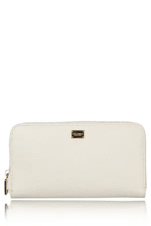 DOLCE & GABBANA DOLCE Ivory Leather Wallet