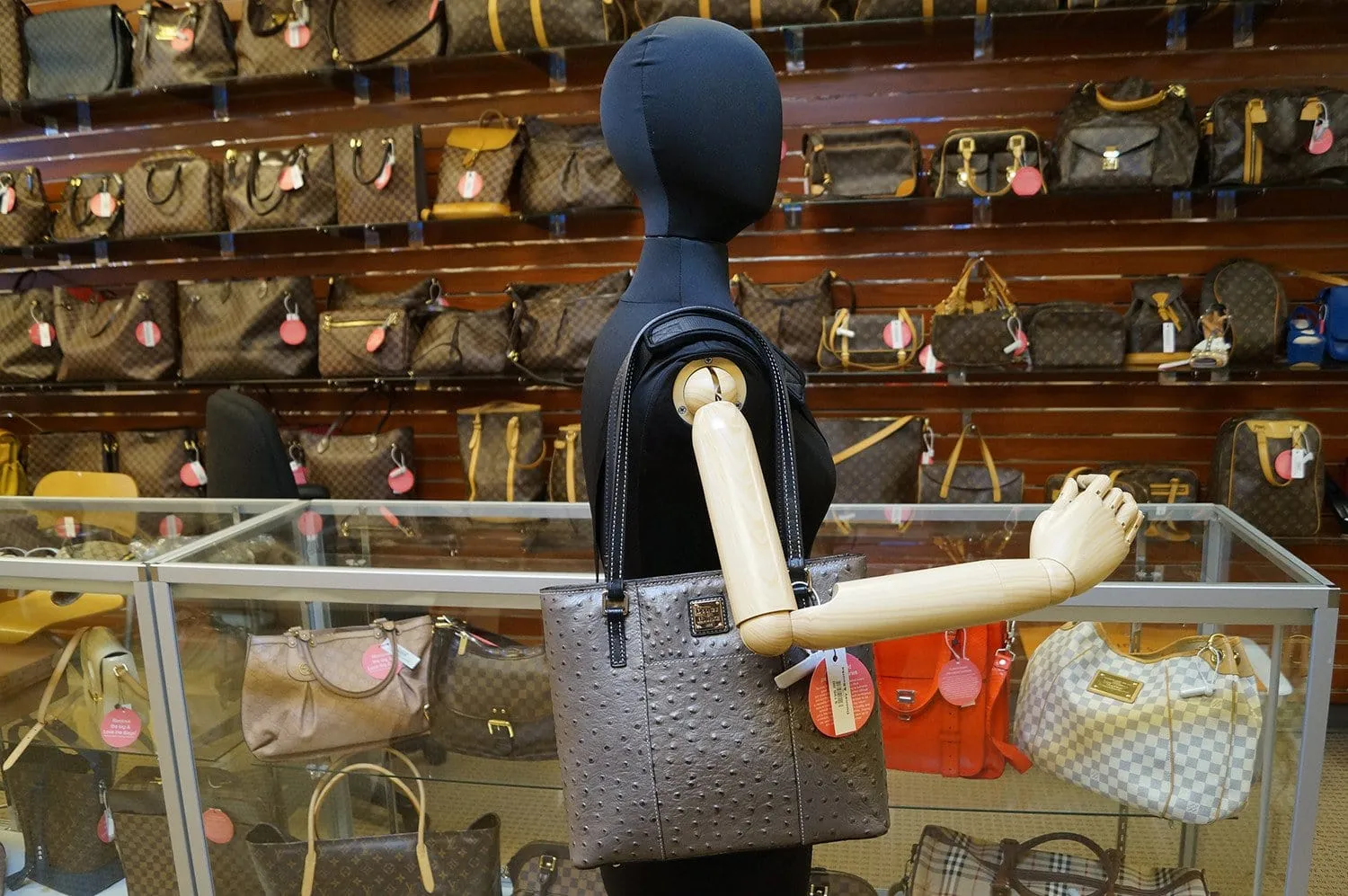 Dooney & Bourke Small Lexington Ostrich-Embossed Tote Shoulder Bag
