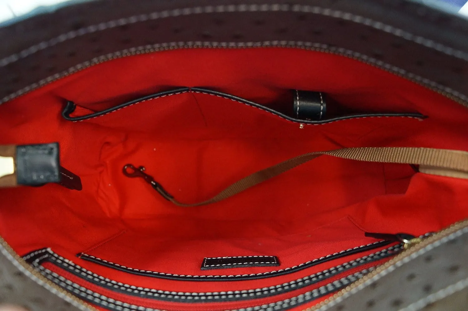 Dooney & Bourke Small Lexington Ostrich-Embossed Tote Shoulder Bag