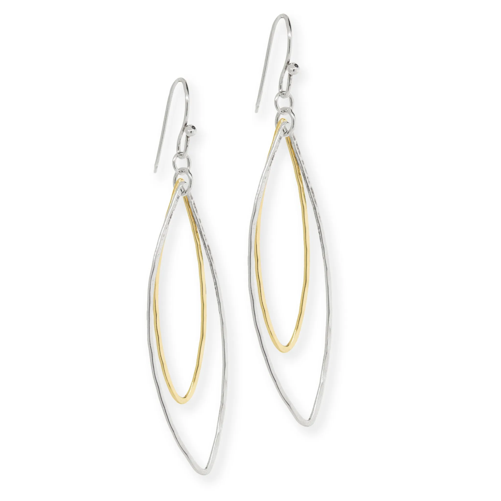 Double Marquise 2tone Earrings-Large