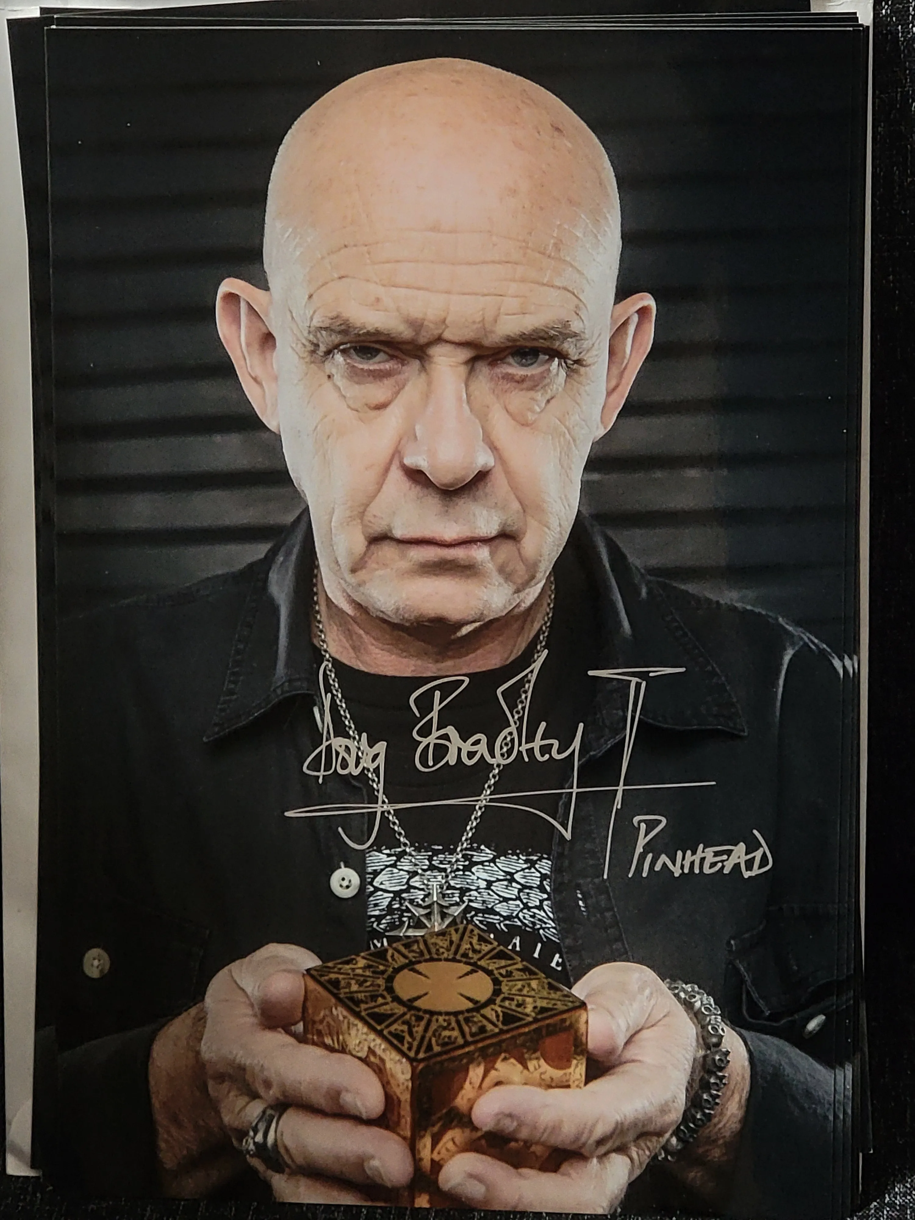 Doug Bradley - Pinhead - autographed metallic 8x12 print