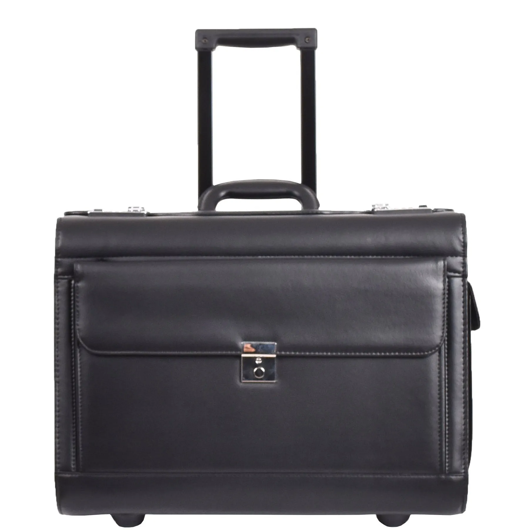 DR688 Leather Cabin Size Travel Flight Carry Bag Black