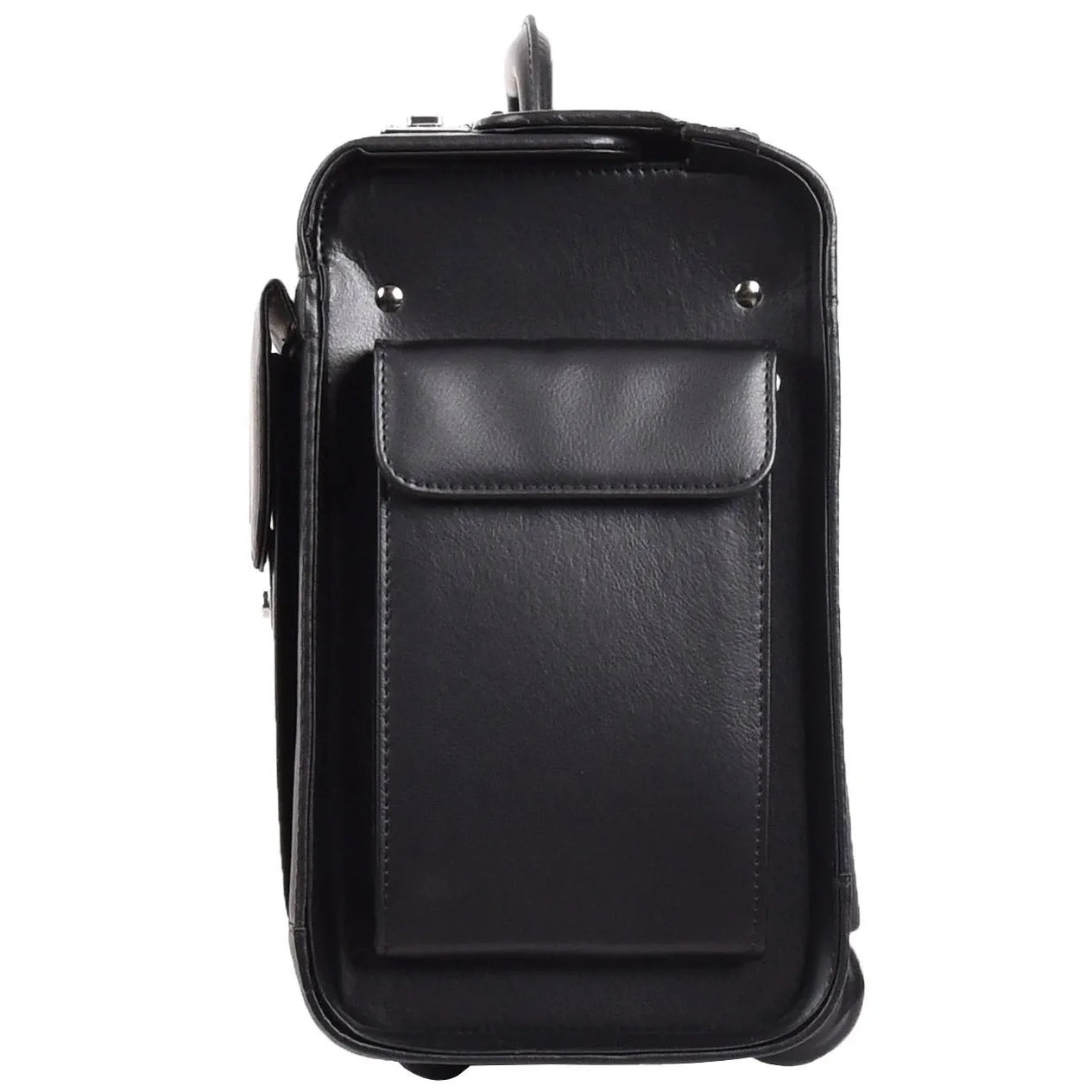 DR688 Leather Cabin Size Travel Flight Carry Bag Black