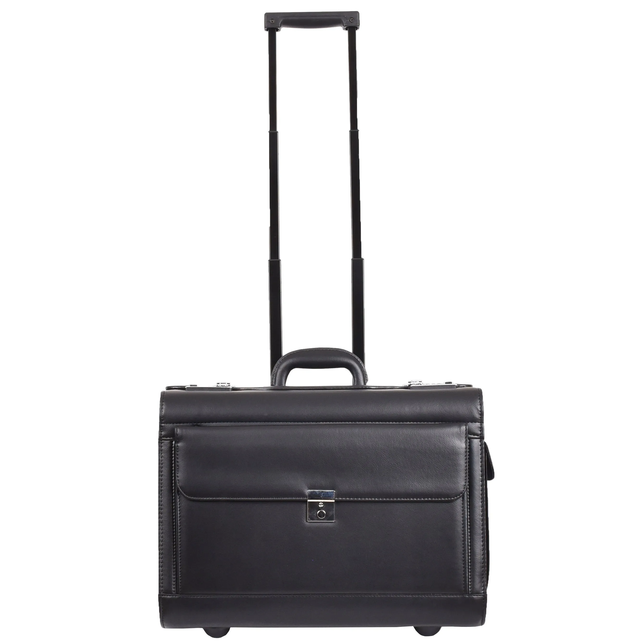 DR688 Leather Cabin Size Travel Flight Carry Bag Black