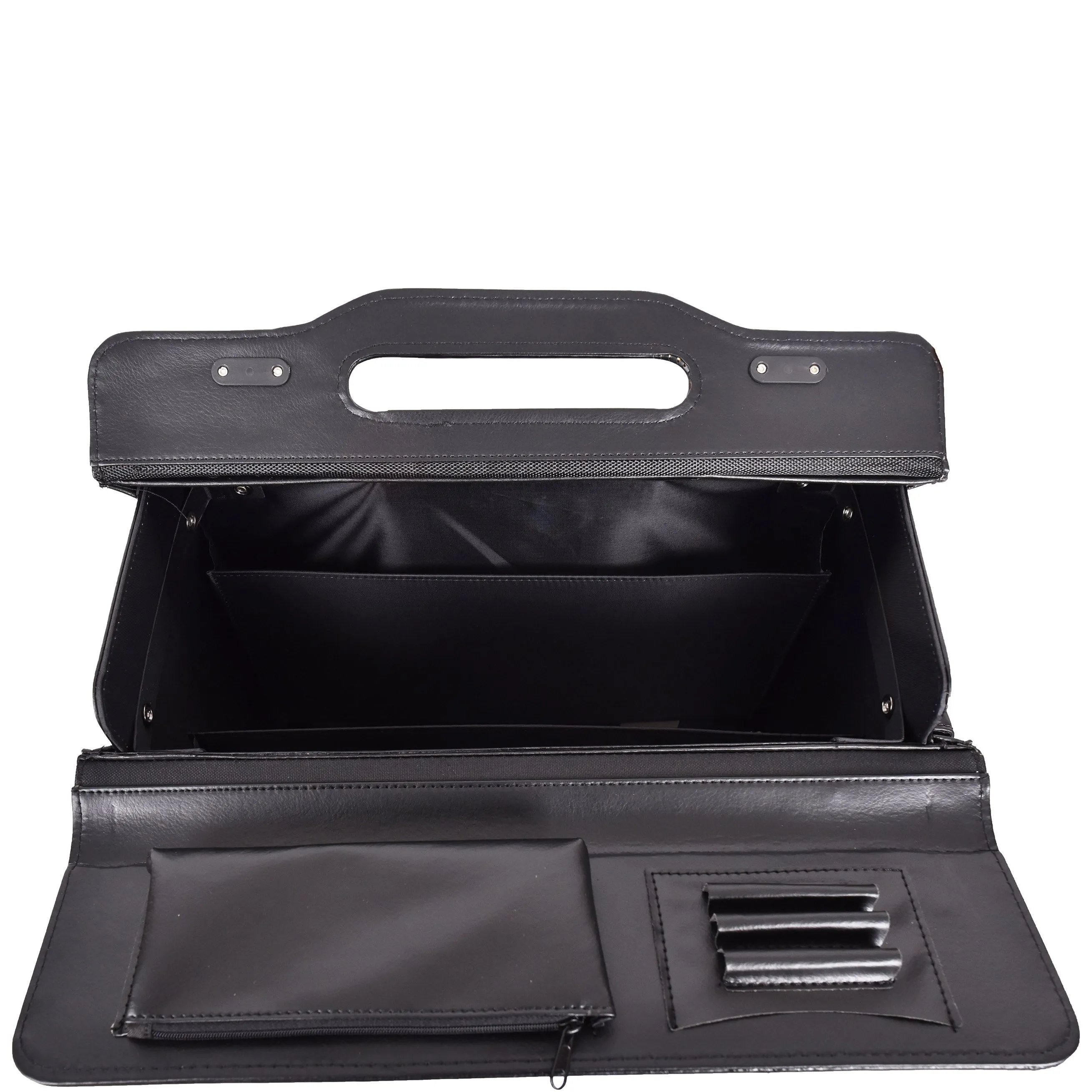 DR688 Leather Cabin Size Travel Flight Carry Bag Black