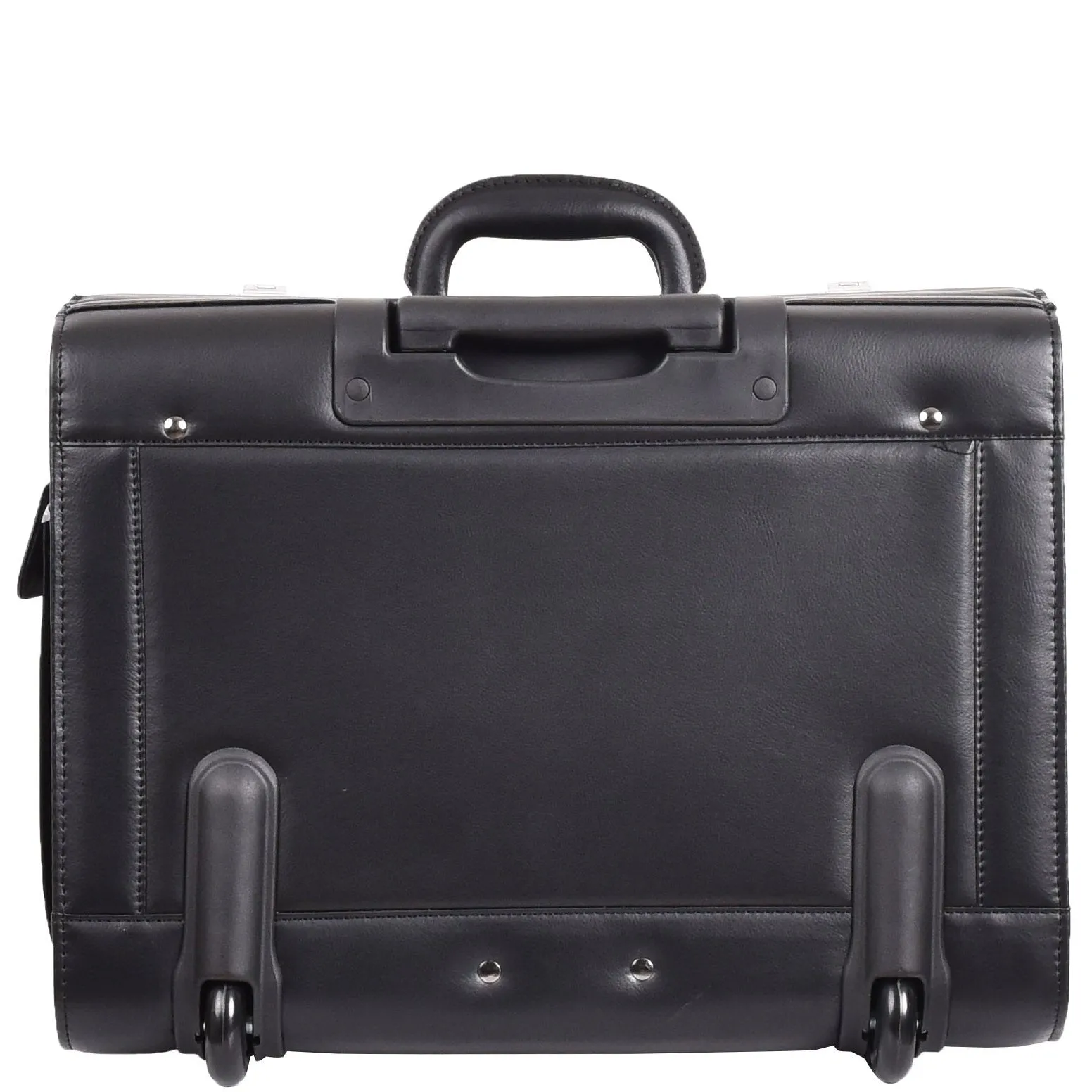 DR688 Leather Cabin Size Travel Flight Carry Bag Black