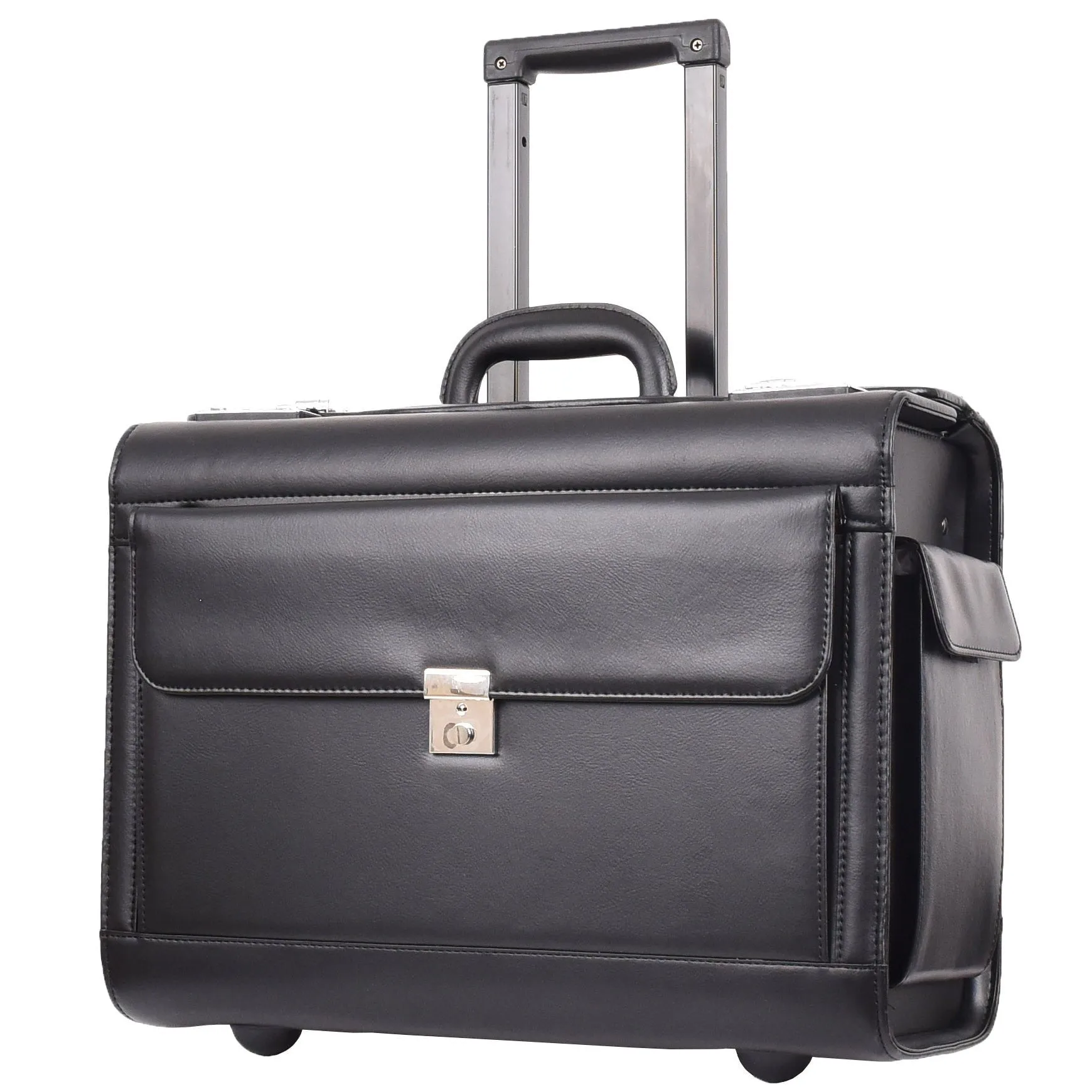 DR688 Leather Cabin Size Travel Flight Carry Bag Black