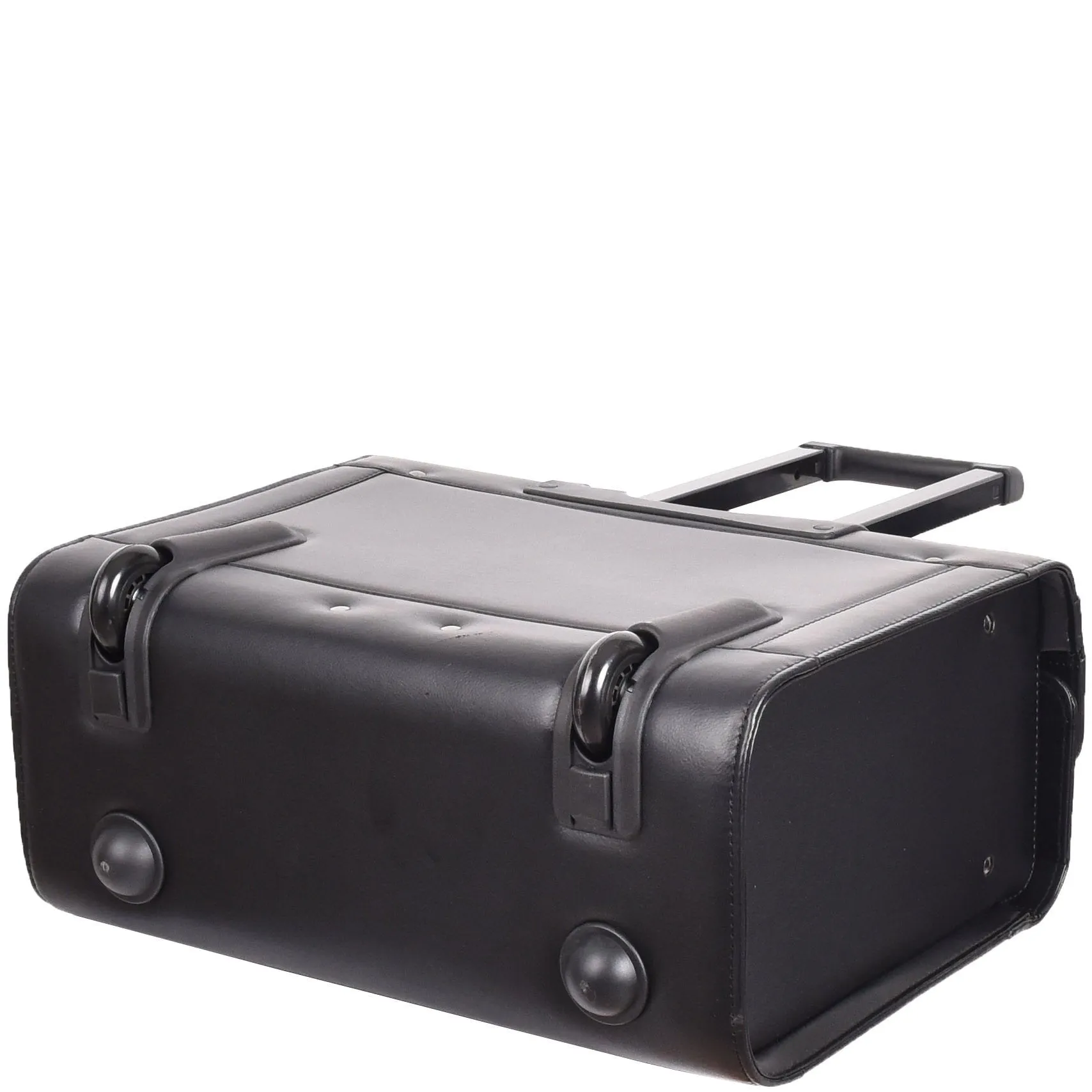 DR688 Leather Cabin Size Travel Flight Carry Bag Black