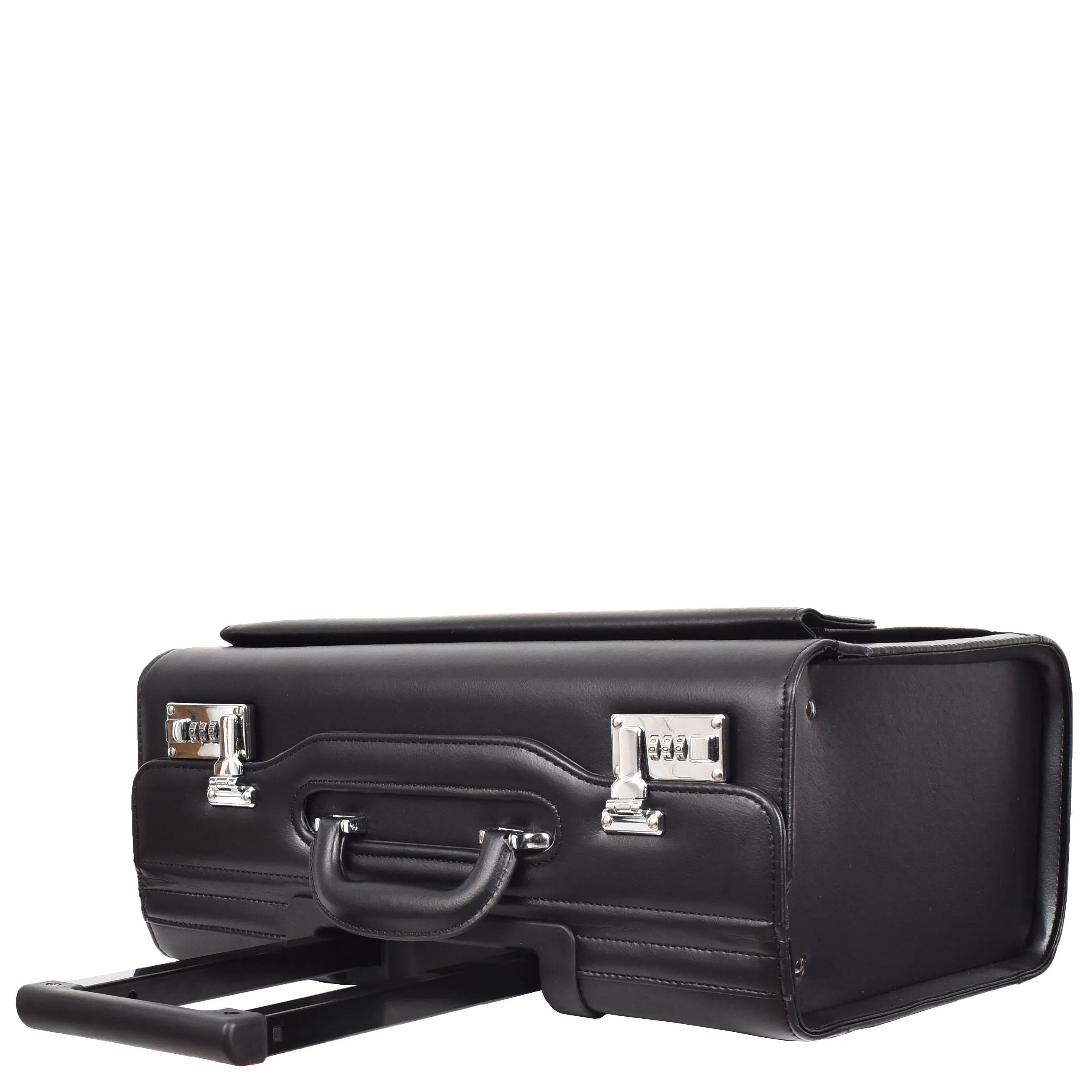 DR688 Leather Cabin Size Travel Flight Carry Bag Black