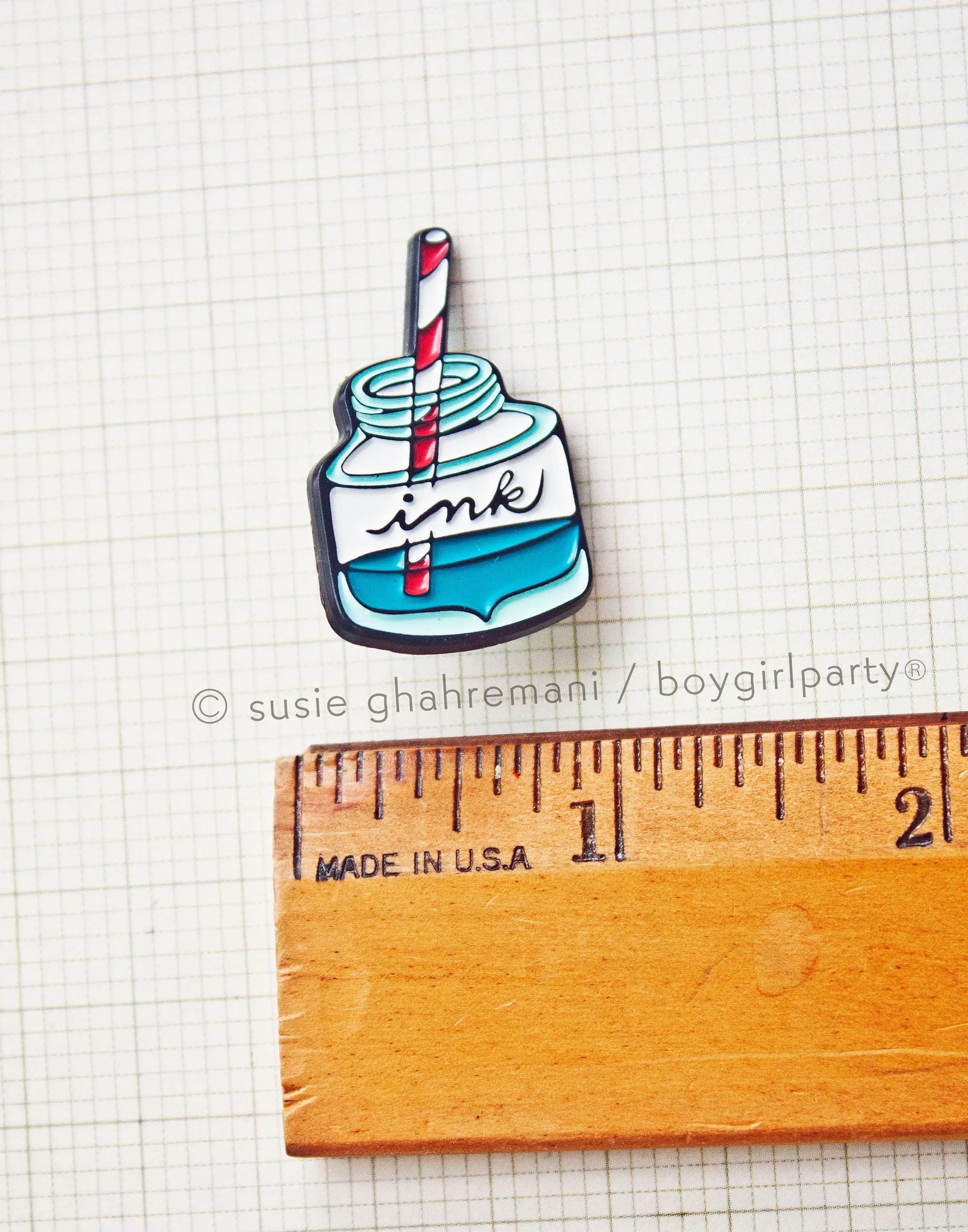 Drink the Ink Enamel Pin by boygirlparty — fountain pen ink pin