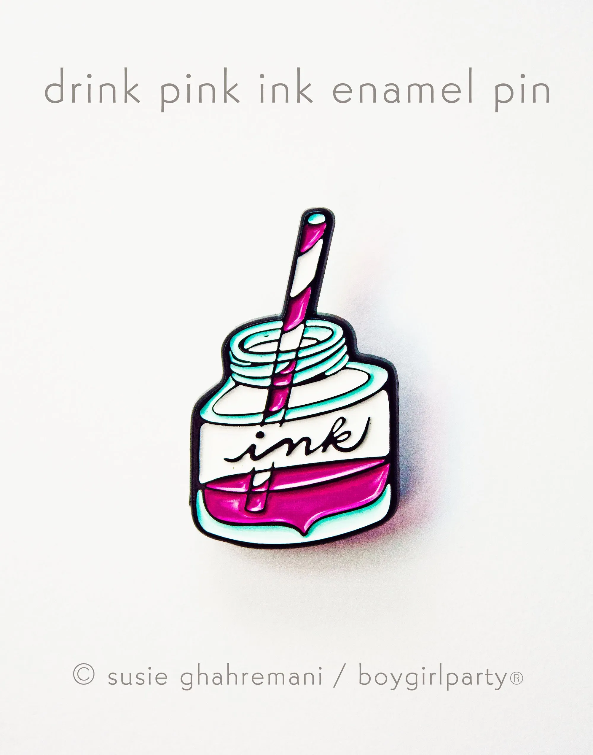 Drink the Ink Enamel Pin by boygirlparty — fountain pen ink pin