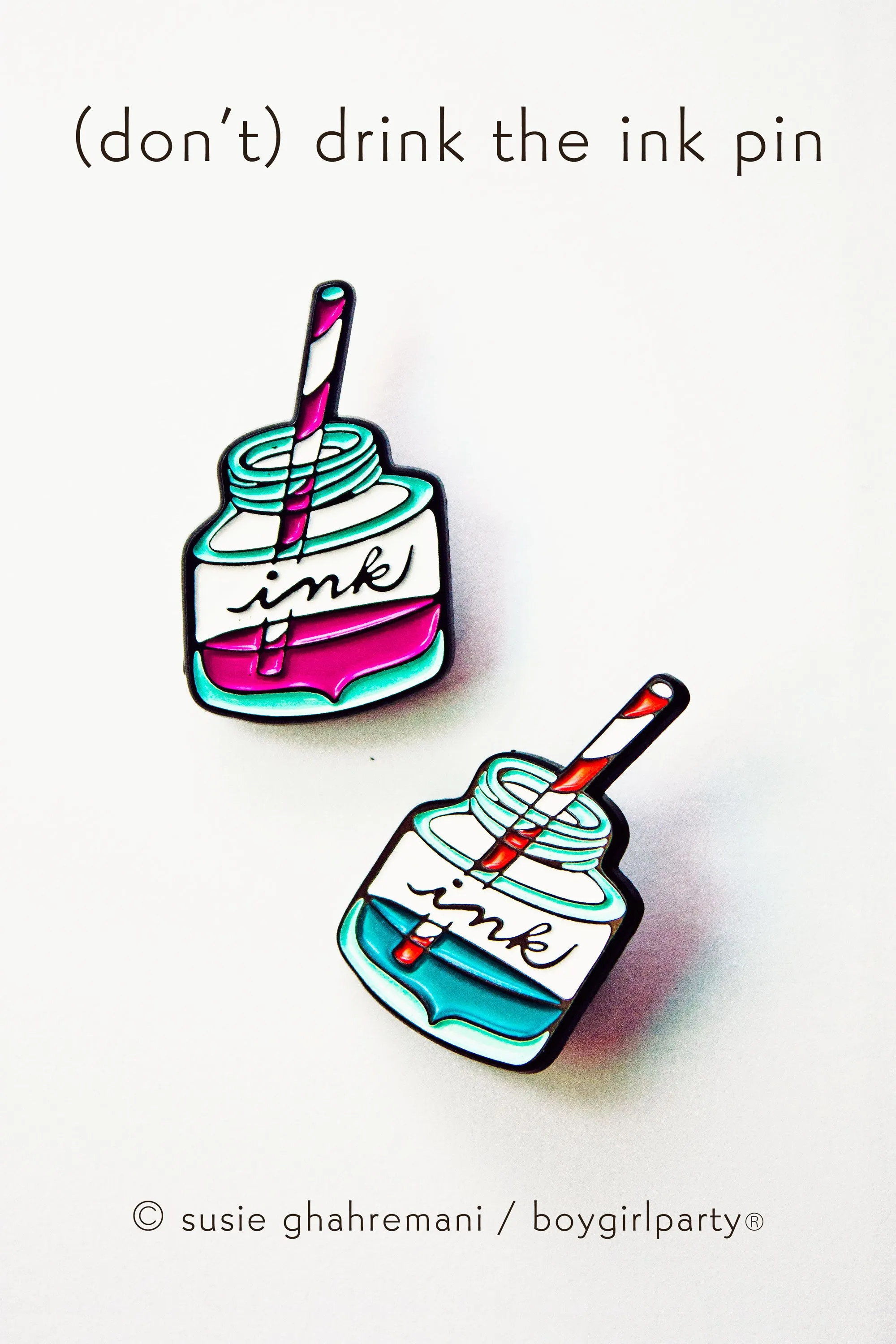 Drink the Ink Enamel Pin by boygirlparty — fountain pen ink pin
