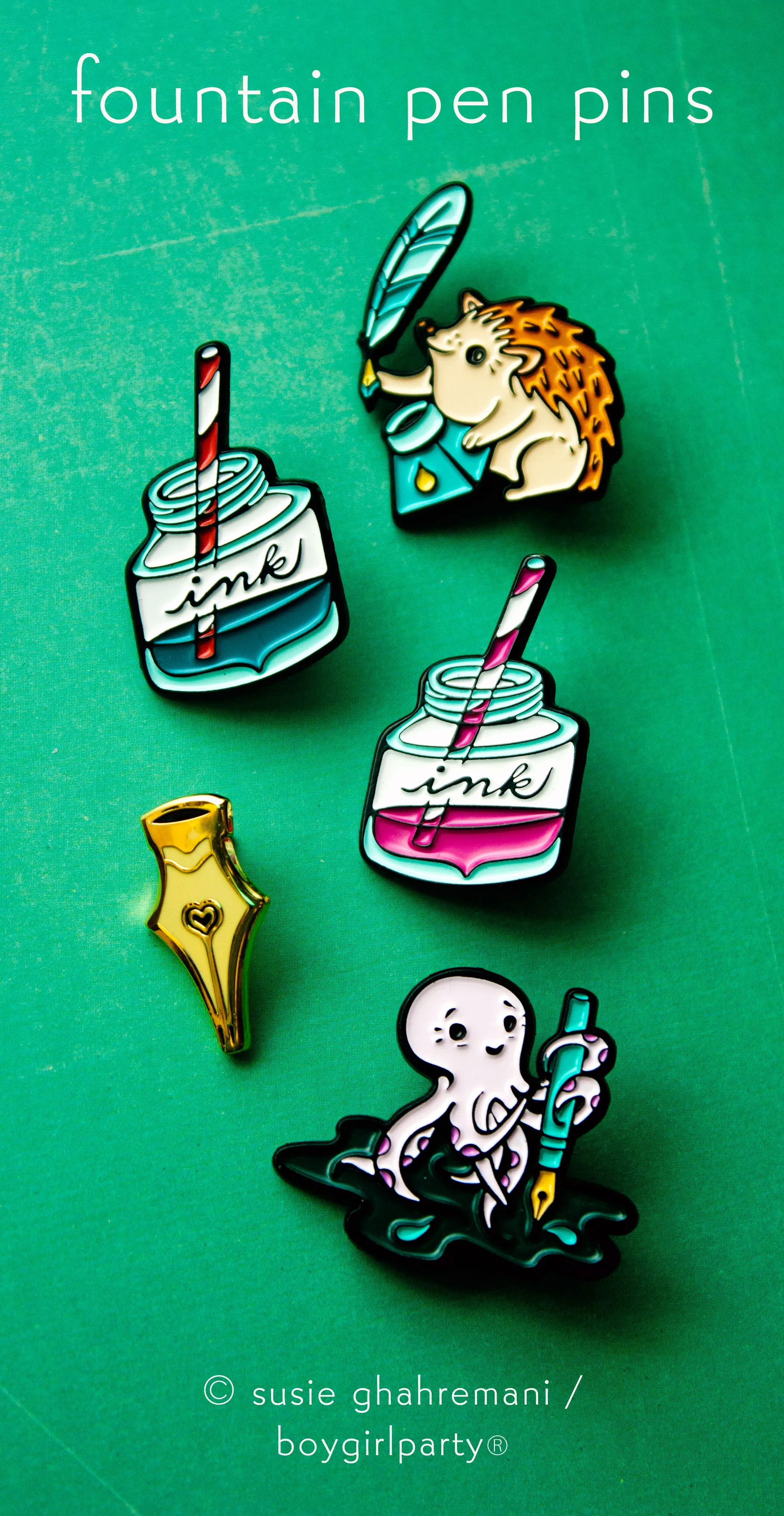 Drink the Ink Enamel Pin by boygirlparty — fountain pen ink pin