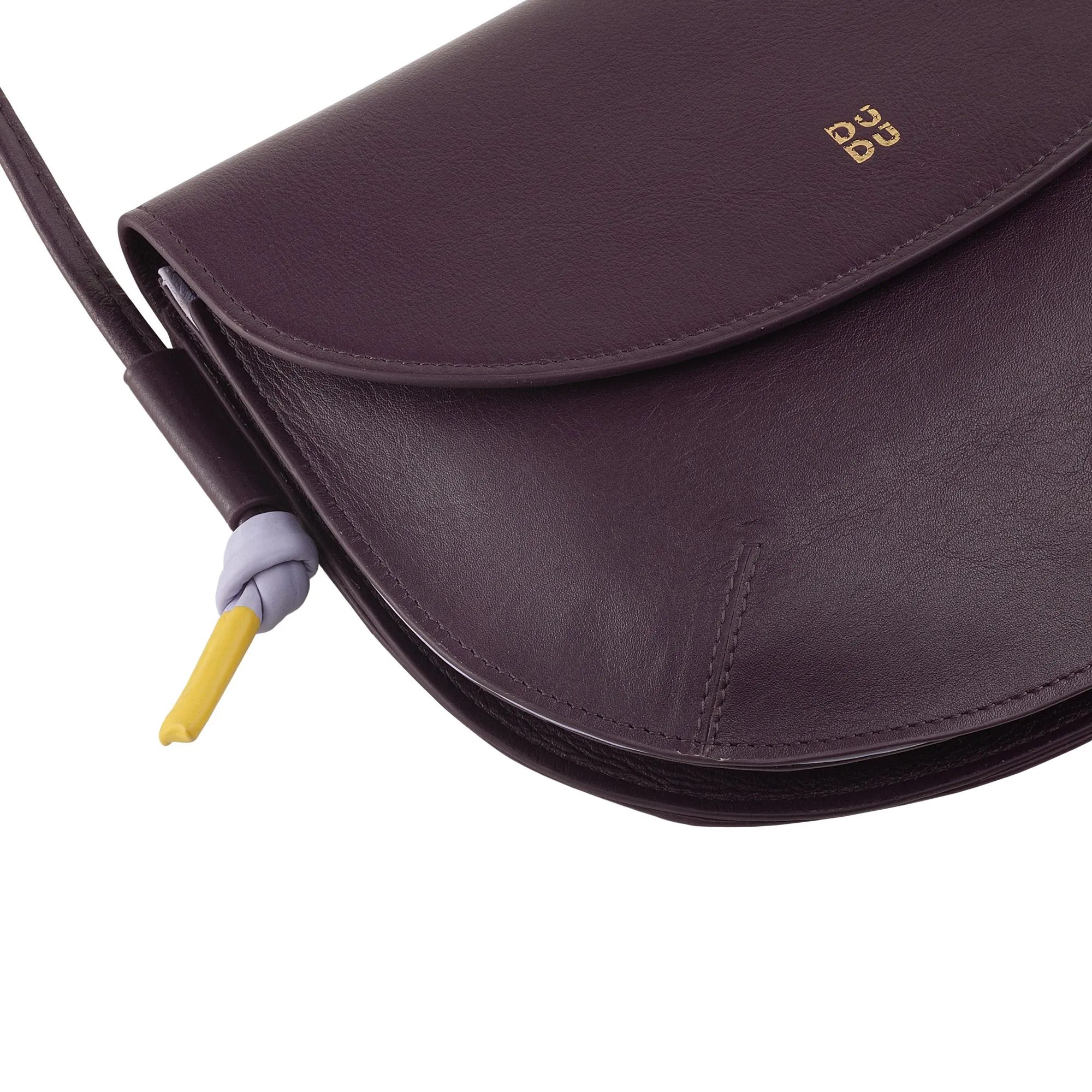 DUDU Women's shoulder bag with real leather flap, small shoulder bag with magnetic button skate, bag