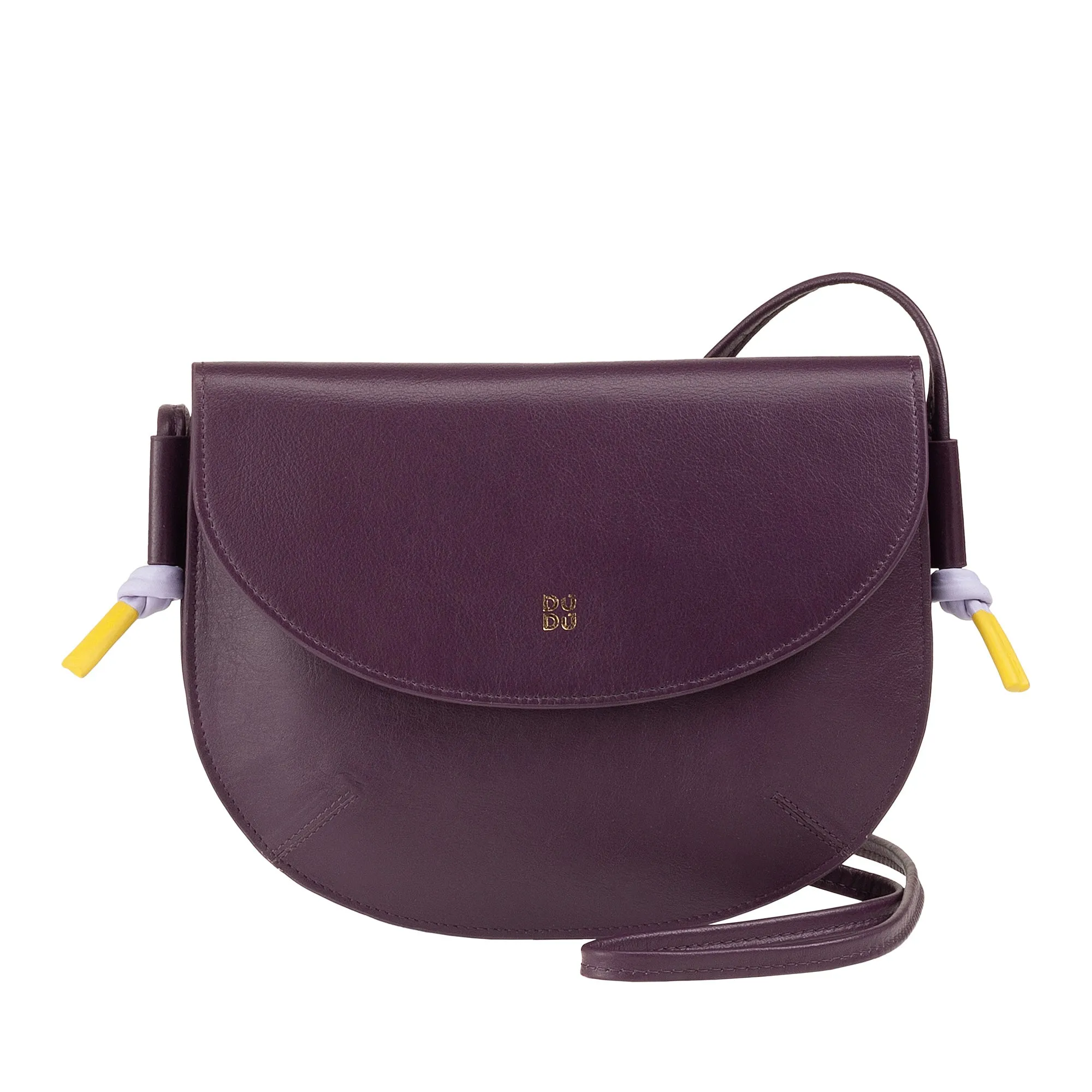 DUDU Women's shoulder bag with real leather flap, small shoulder bag with magnetic button skate, bag