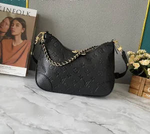 Elegant Black Cowhide Shoulder Bag