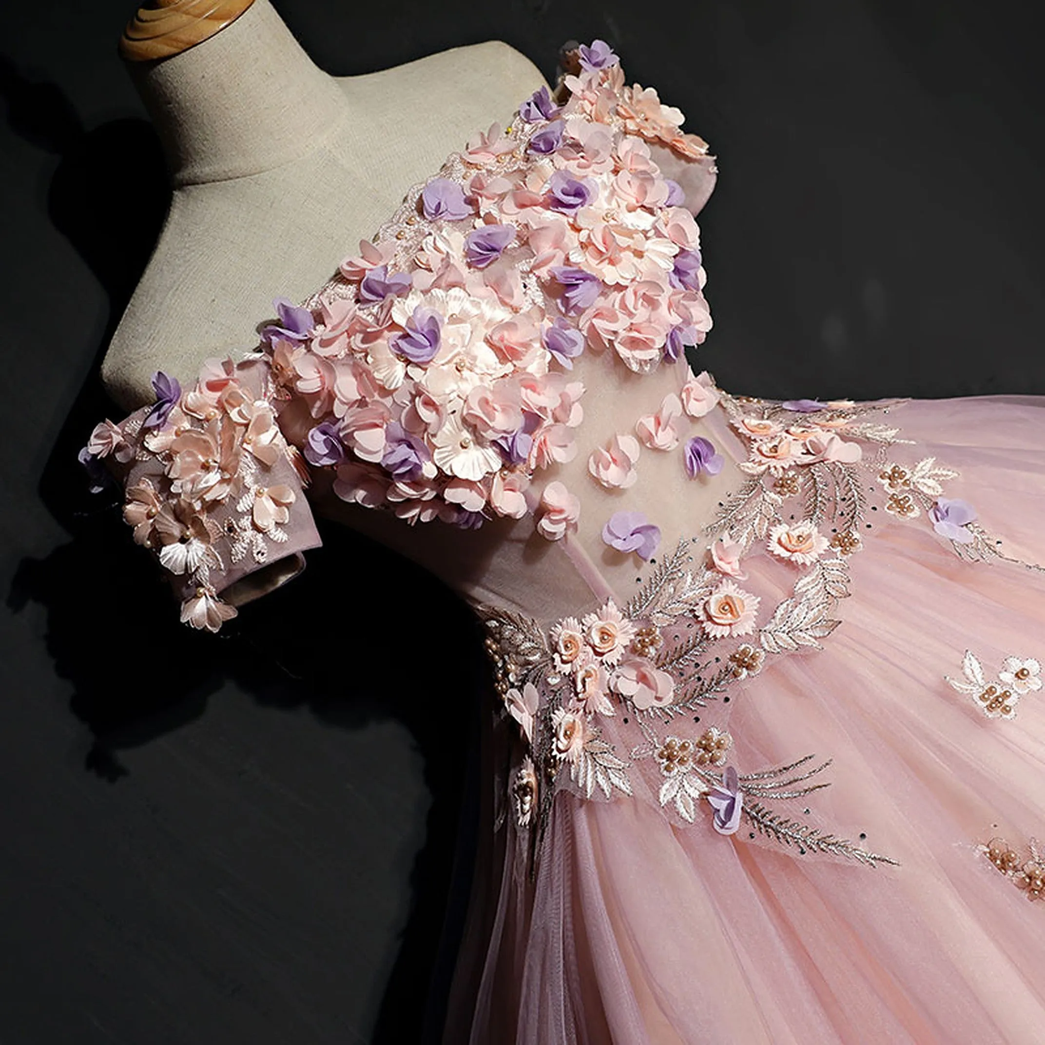 Elegant Pink Off-Shoulder Quinceañera and Evening Party Dress