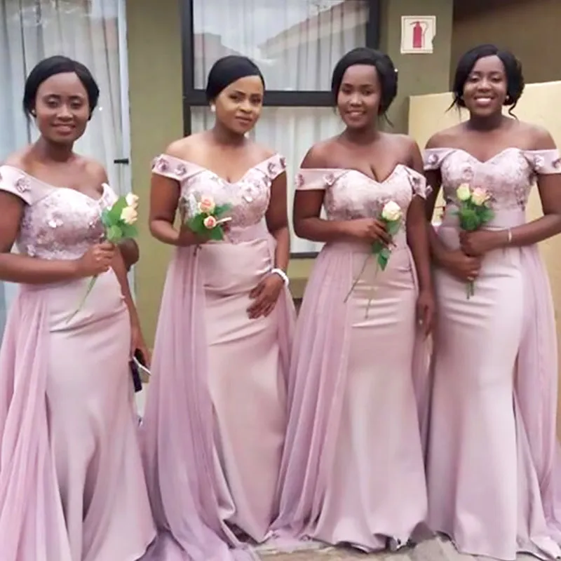 Elegant Pink Off Shpoulder V Neck Tulle Beading Simple Cheap Mermaid Long Bridesmaid Dresses, BDS0209