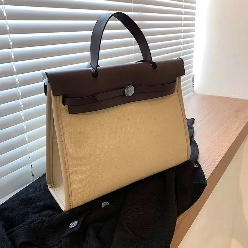 Elegant Two-Tone Shoulder Bag