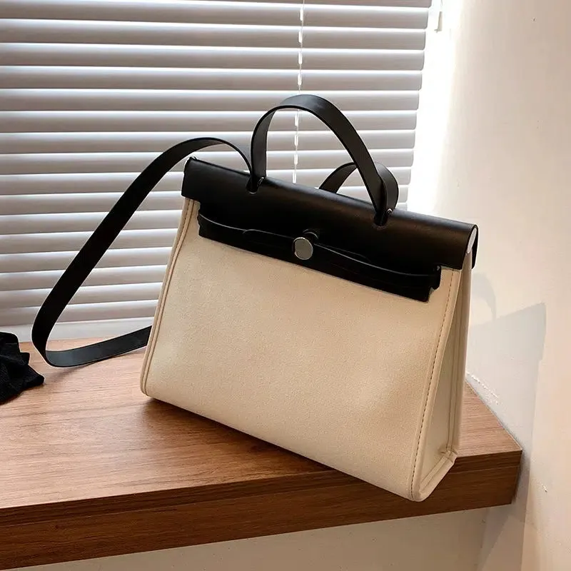 Elegant Two-Tone Shoulder Bag