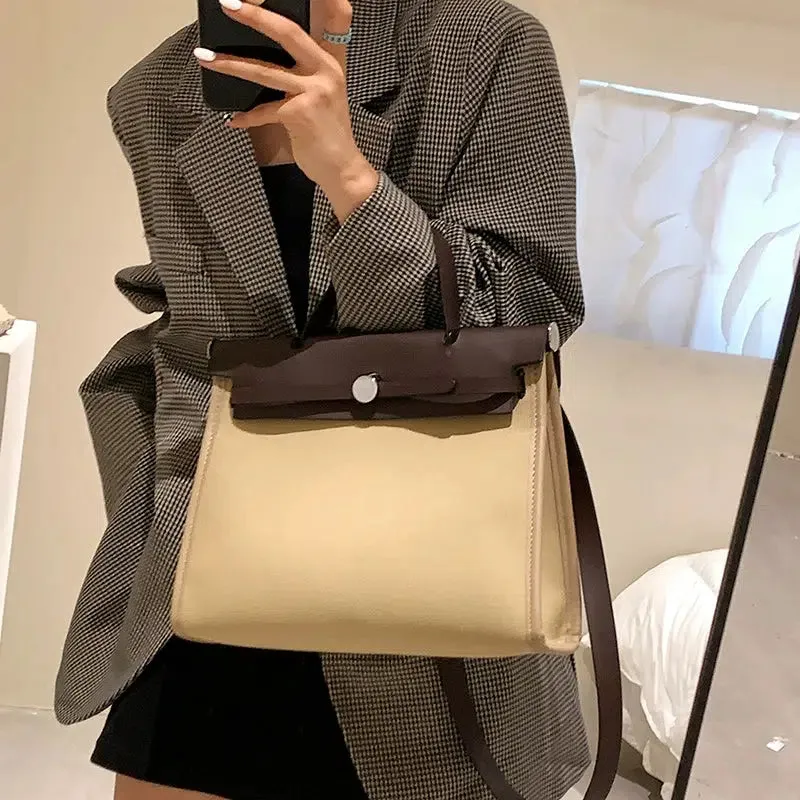 Elegant Two-Tone Shoulder Bag