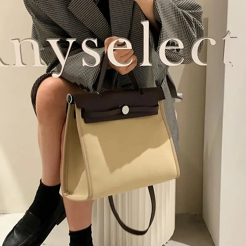 Elegant Two-Tone Shoulder Bag