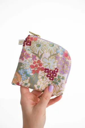 English Rose Canvas Mini Essential Oil Pouch with Compartments