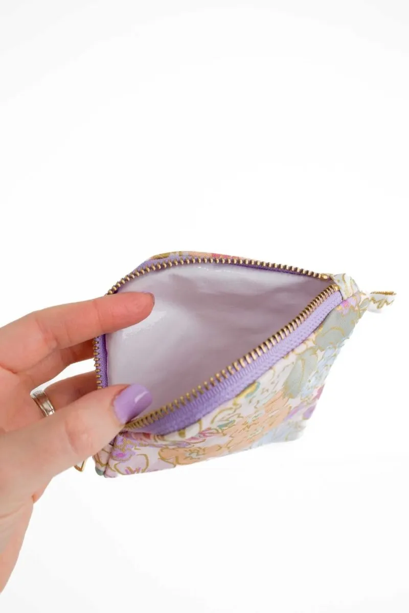 English Rose Canvas Mini Travel Pouch
