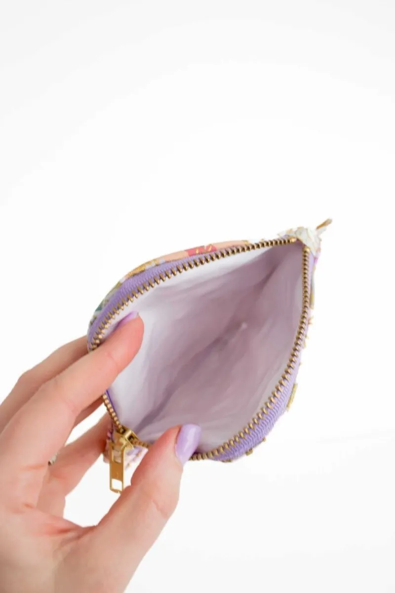 English Rose Canvas Mini Travel Pouch