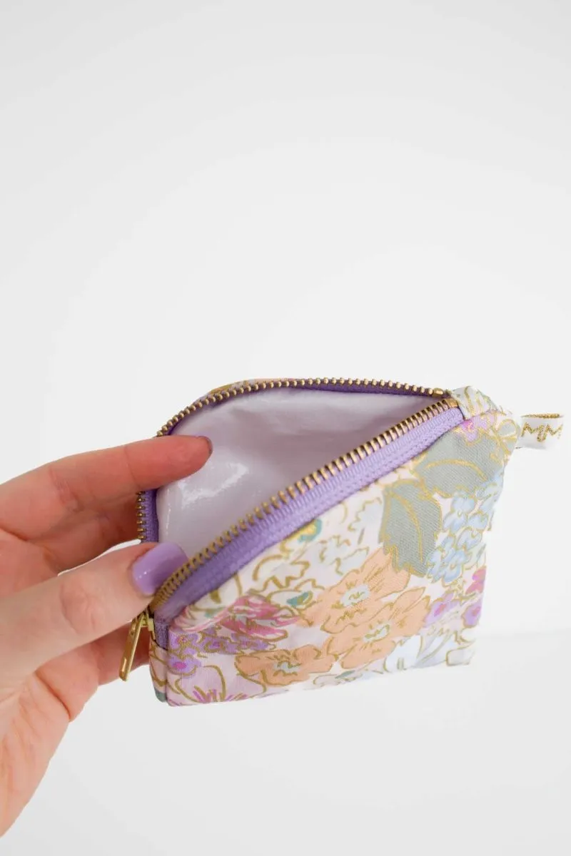 English Rose Canvas Mini Travel Pouch
