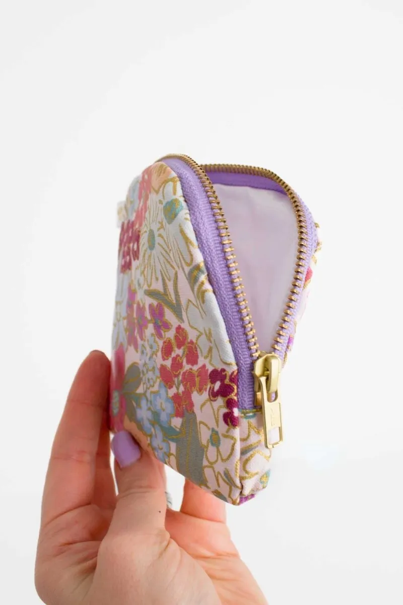 English Rose Canvas Mini Travel Pouch
