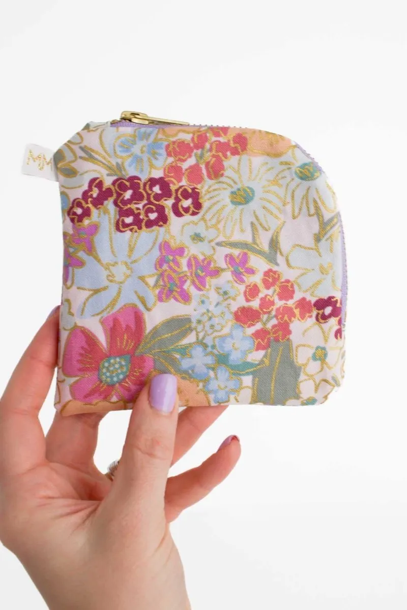 English Rose Canvas Mini Travel Pouch