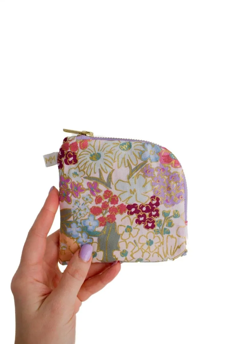 English Rose Canvas Mini Travel Pouch