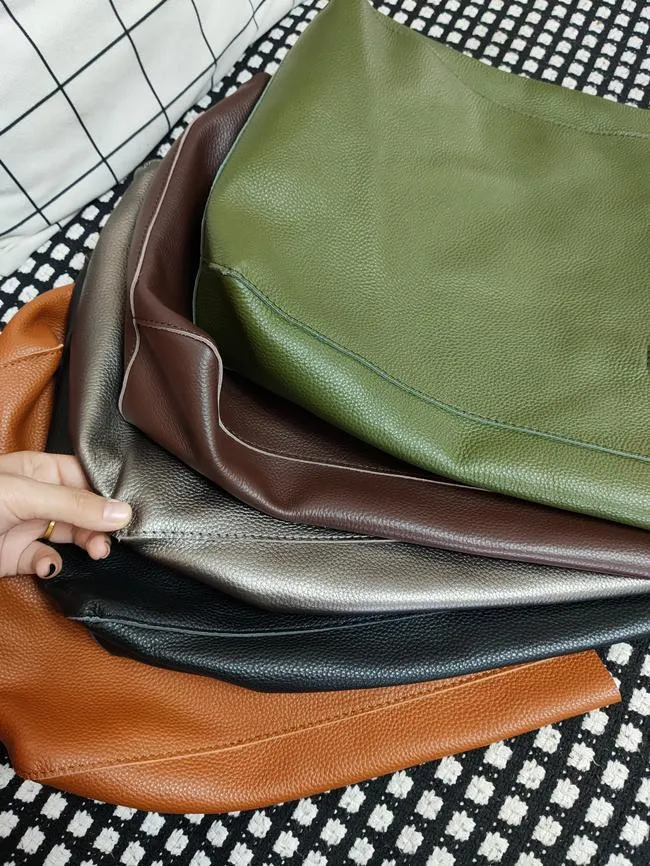 Fashion Womens Silver Leather Oversize Tote Bags Silver Shoulder Tote Bag Handbag Tote For Women