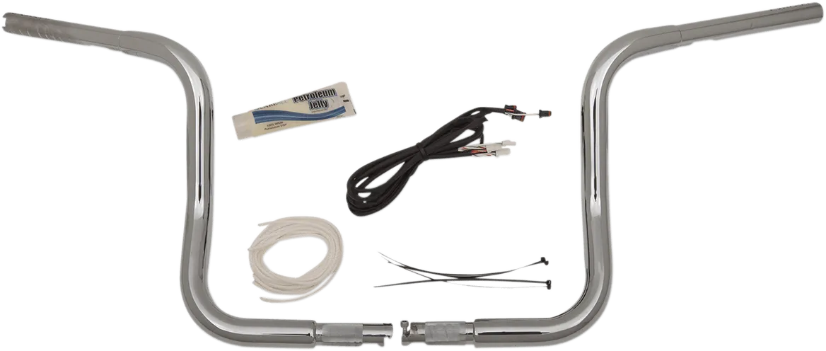 Fat Baggers, Inc. 909512 1-1/4in. EZ Install Handlebar Kit with Round Top Handlebars - Chrome